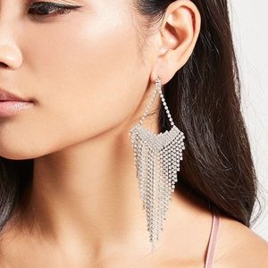 Luxury Diamond & Silver Chandelier Earrings 🌟NWT Prom Wedding Formal🌟Lab Grown